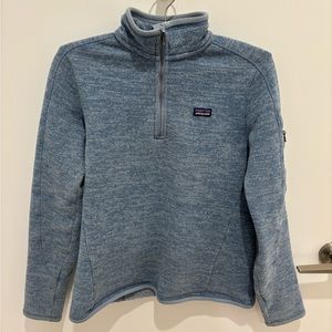 Women’s Patagonia Better Sweater 1/4 Zip Fleece in Light Blue, size M